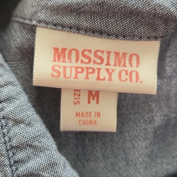 Mossimo Supply Co Dress Chambray Cotton Light Denim Tie Waist Pintuck Spring Med - Picture 5 of 13